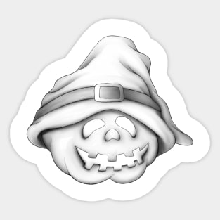 Halloween Pumpkin Sketch - Slouchy Hat Sticker